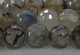 CAG9038 15.5 inches 12mm faceted round dragon veins agate beads