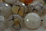 CAG9040 15.5 inches 16mm faceted round dragon veins agate beads