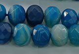 CAG9045 15.5 inches 12*16mm faceted oval line agate beads