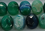 CAG9058 15.5 inches 15*20mm faceted oval line agate beads