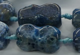 CAG9068 15.5 inches 16*30mm peanut-shaped fire crackle agate beads