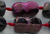 CAG9071 15.5 inches 16*30mm peanut-shaped fire crackle agate beads