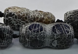 CAG9072 15.5 inches 16*40mm peanut-shaped fire crackle agate beads