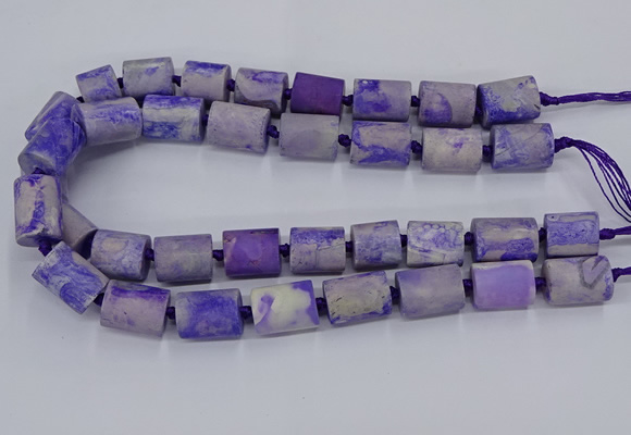 CAG9076 15.5 inches 15*17mm - 15*20mm tube dragon veins agate beads