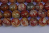 CAG9100 15.5 inches 4mm round red crazy lace agate beads