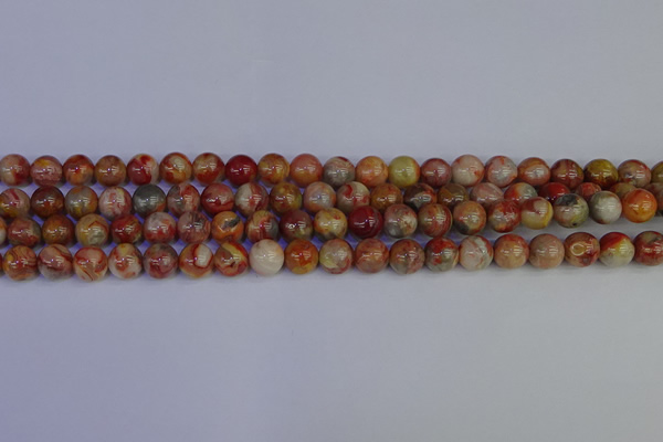 CAG9101 15.5 inches 6mm round red crazy lace agate beads