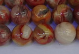 CAG9104 15.5 inches 12mm round red crazy lace agate beads