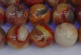 CAG9105 15.5 inches 14mm round red crazy lace agate beads