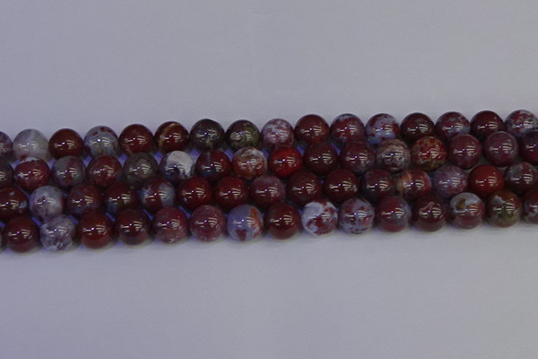 CAG9124 15.5 inches 12mm round red lightning agate beads