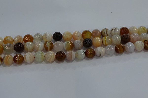 CAG9158 15.5 inches 12mm round line agate beads wholesale