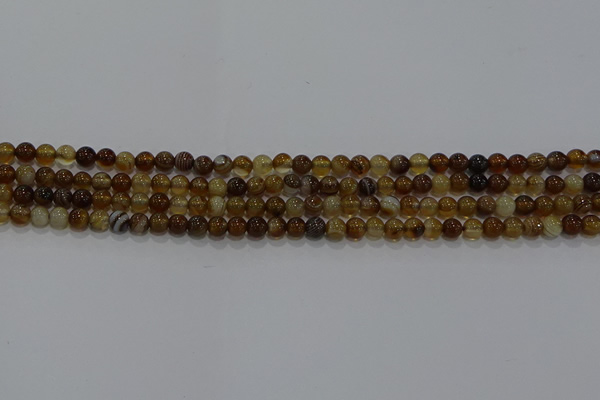 CAG9192 15.5 inches 4mm round line agate gemstone beads