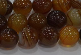 CAG9195 15.5 inches 10mm round line agate gemstone beads