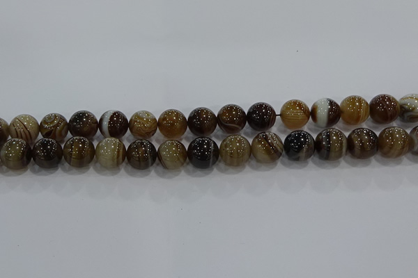 CAG9205 15.5 inches 12mm round line agate gemstone beads