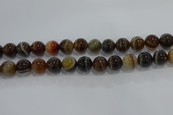 CAG9206 15.5 inches 14mm round line agate gemstone beads