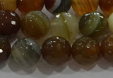 CAG9214 15.5 inches 10mm faceted round line agate gemstone beads