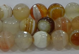 CAG9222 15.5 inches 8mm faceted round line agate beads wholesale