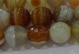 CAG9224 15.5 inches 12mm faceted round line agate beads wholesale