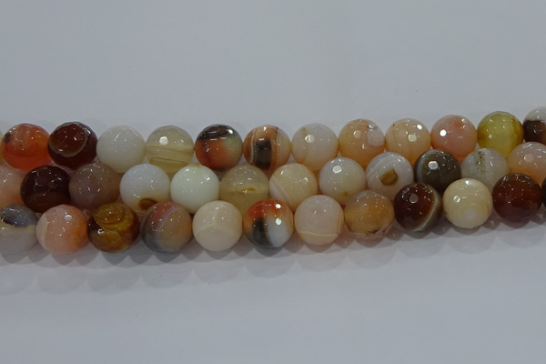 CAG9226 15.5 inches 16mm faceted round line agate beads wholesale