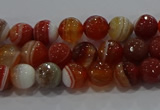 CAG9229 15.5 inches 4mm faceted round line agate beads wholesale