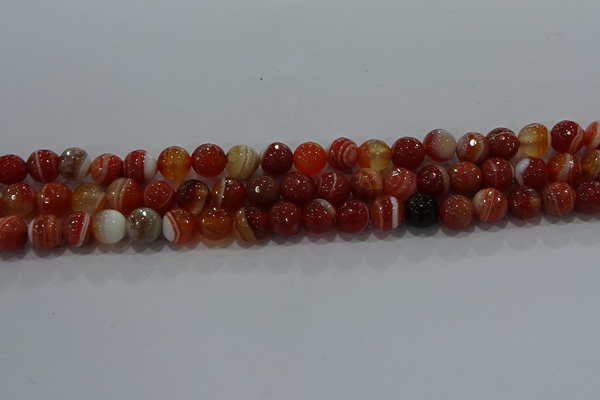 CAG9231 15.5 inches 8mm faceted round line agate beads wholesale