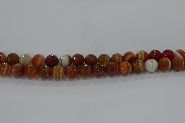 CAG9232 15.5 inches 10mm faceted round line agate beads wholesale