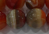 CAG9236 15.5 inches 18mm faceted round line agate beads wholesale