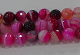 CAG9239 15.5 inches 4mm faceted round line agate beads wholesale