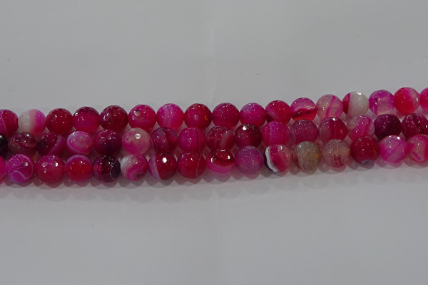 CAG9242 15.5 inches 10mm faceted round line agate beads wholesale