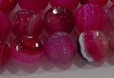 CAG9243 15.5 inches 12mm faceted round line agate beads wholesale