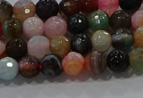 CAG9249 15.5 inches 6mm faceted round line agate beads wholesale