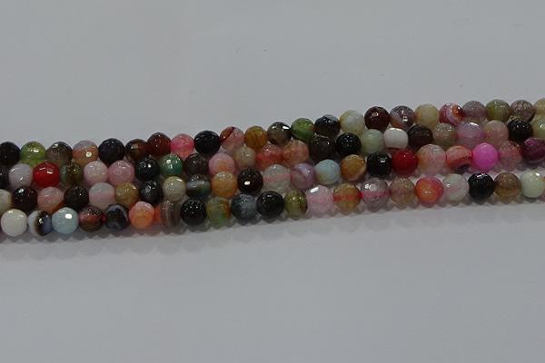 CAG9251 15.5 inches 10mm faceted round line agate beads wholesale