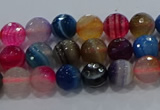 CAG9255 15.5 inches 4mm faceted round line agate beads wholesale