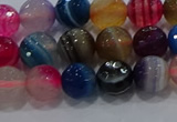 CAG9257 15.5 inches 8mm faceted round line agate beads wholesale