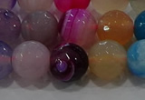 CAG9259 15.5 inches 12mm faceted round line agate beads wholesale