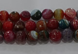 CAG9262 15.5 inches 4mm faceted round line agate beads wholesale