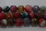 CAG9263 15.5 inches 6mm faceted round line agate beads wholesale