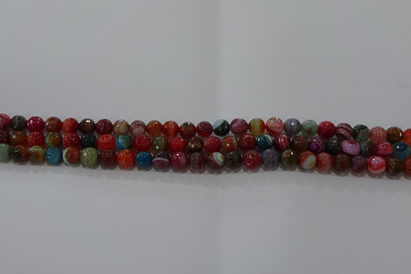 CAG9263 15.5 inches 6mm faceted round line agate beads wholesale