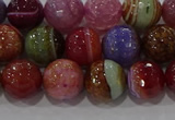 CAG9265 15.5 inches 10mm faceted round line agate beads wholesale