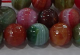 CAG9266 15.5 inches 12mm faceted round line agate beads wholesale