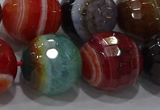 CAG9269 15.5 inches 18mm faceted round line agate beads wholesale