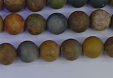 CAG9281 15.5 inches 6mm round matte ocean jasper beads wholesale