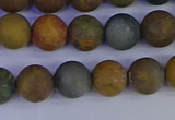 CAG9282 15.5 inches 8mm round matte ocean jasper beads wholesale