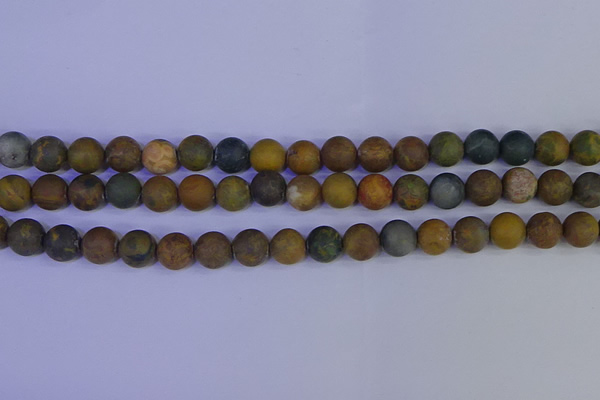 CAG9283 15.5 inches 10mm round matte ocean jasper beads wholesale