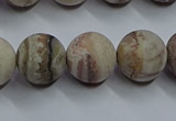 CAG9294 15.5 inches 12mm round matte Mexican crazy lace agate beads