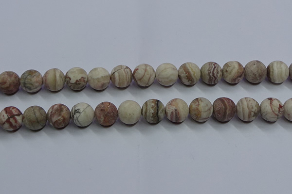 CAG9295 15.5 inches 14mm round matte Mexican crazy lace agate beads