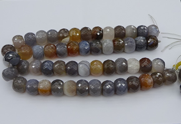 CAG9300 15.5 inches 15*20mm faceted rondelle grey agate beads