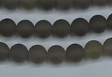 CAG9311 15.5 inches 6mm round matte grey agate beads wholesale