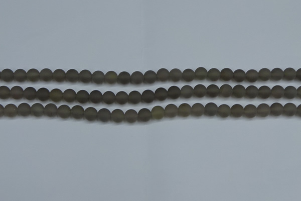 CAG9311 15.5 inches 6mm round matte grey agate beads wholesale