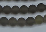 CAG9312 15.5 inches 8mm round matte grey agate beads wholesale