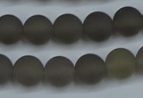 CAG9313 15.5 inches 10mm round matte grey agate beads wholesale